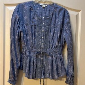 American Eagle Outfitters Blue Floral Blouse